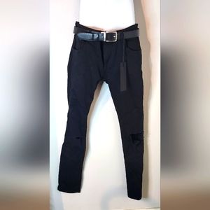 Men's Distressed Black Jeans